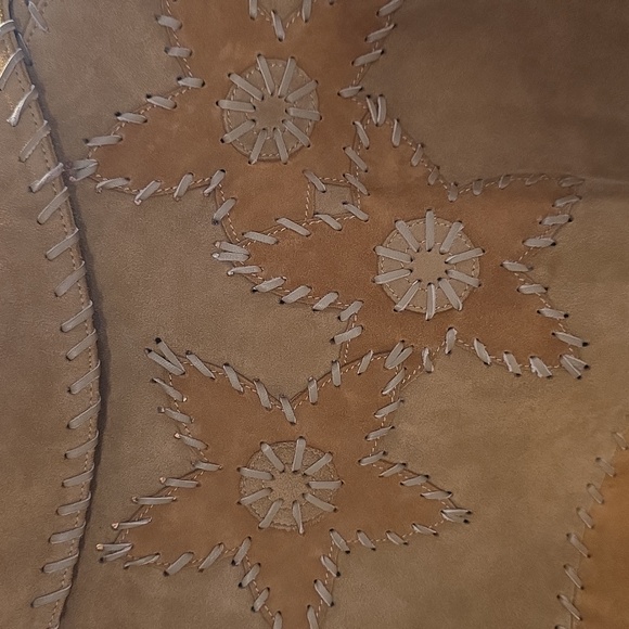 Free People Flowers On The Wall Multicolor Leather/Suede Jacket - Picture 7 of 8